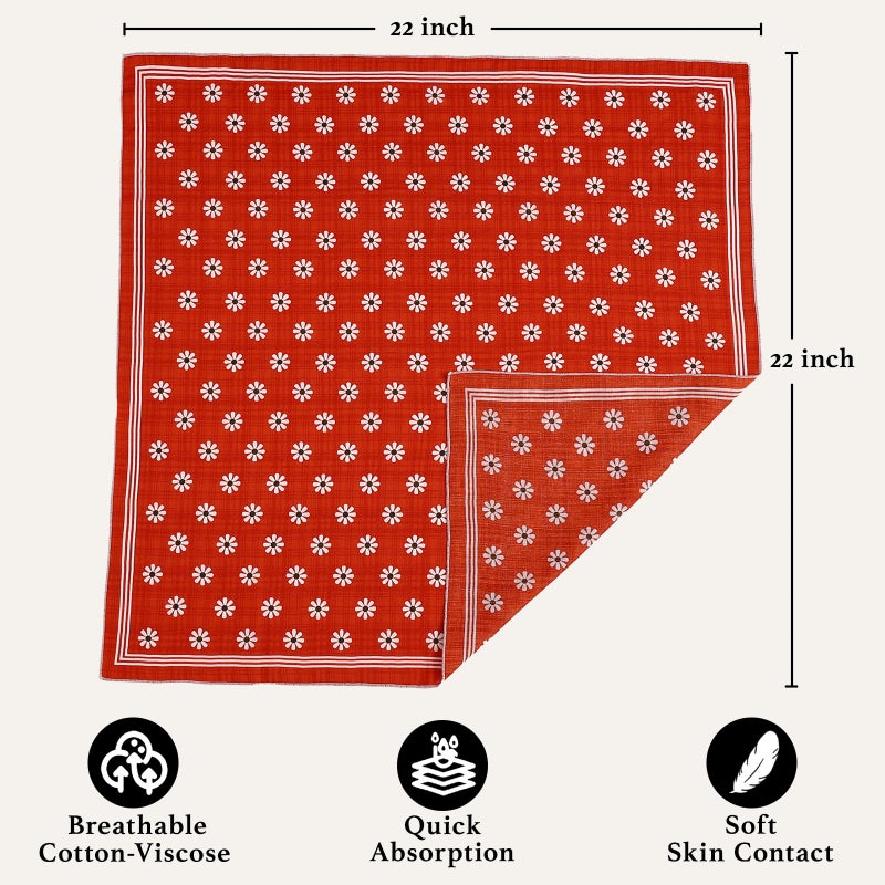 THENEXTLOVE Soft Cotton Viscose Bandana 22''x22'' for Women and Men Multi-purpose Headband Hair Scarf Handkerchief as Gifts(C1-Colorful Flowers) - Image 2