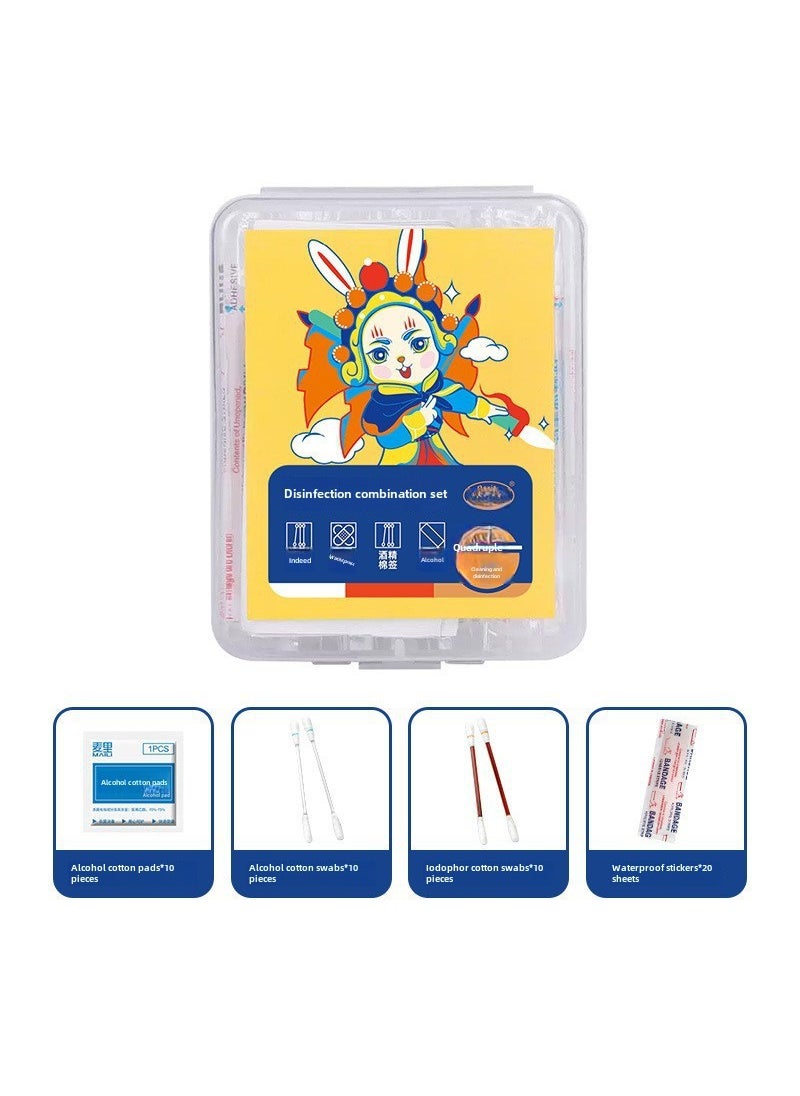 Generic Travel Kit: Alcohol Pads, Iodine Swabs, Waterproof Bandages 4 in 1 Disinfection Set 