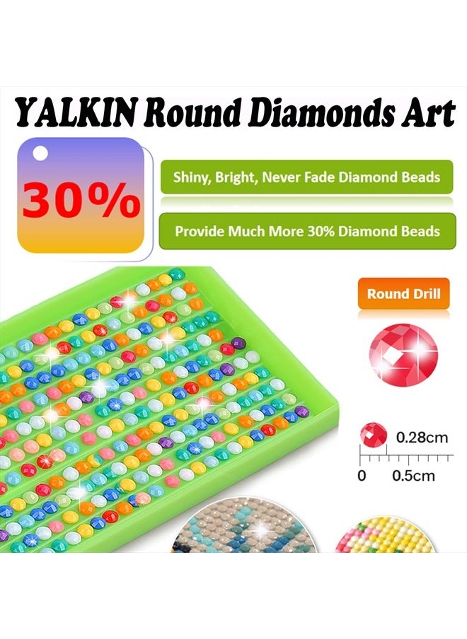 YALKIN - 5D Diamond Painting Kits for Adults DIY Astronaut Hello Kitty Full Round Drill (11.8x15.7 inch) Embroidery Pictures Arts Paint by Number Kits Diamond Painting Kits for Home Wall Decor - Image 1