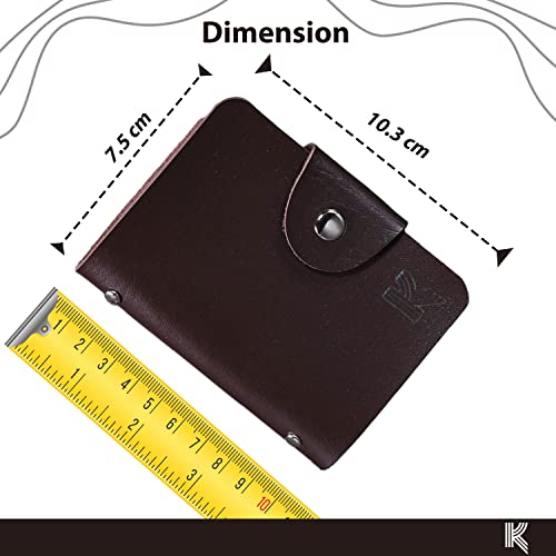 Kraptick Leather Credit Card Holder with Double-Sided Slots for Cards, Business Card Holder, ATM Card Holder for Women and Men- 24 Card Slots (Brown) - Image 5