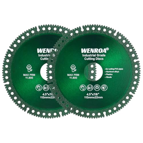 WENORA 2 Pcs Indestructible Disc for Grinder, Cutting Discs 4 1/2" for 7/8" Angle Grinder, Indestructible Disk Diamond Saw Blades for Ceramic PVC Pipe Glass Wood Tile - Image 1