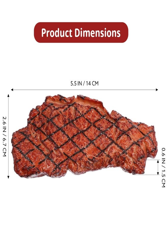 Patravious 2PCS Artificial Lifelike Steak Fake Cooked Roast Beef Simulated Food，Fake Meat，Realistic Play Food, Suitable for Scene Shooting、Movie Props、Posing Toys、Restaurant Props to Attract Customers - Image 2