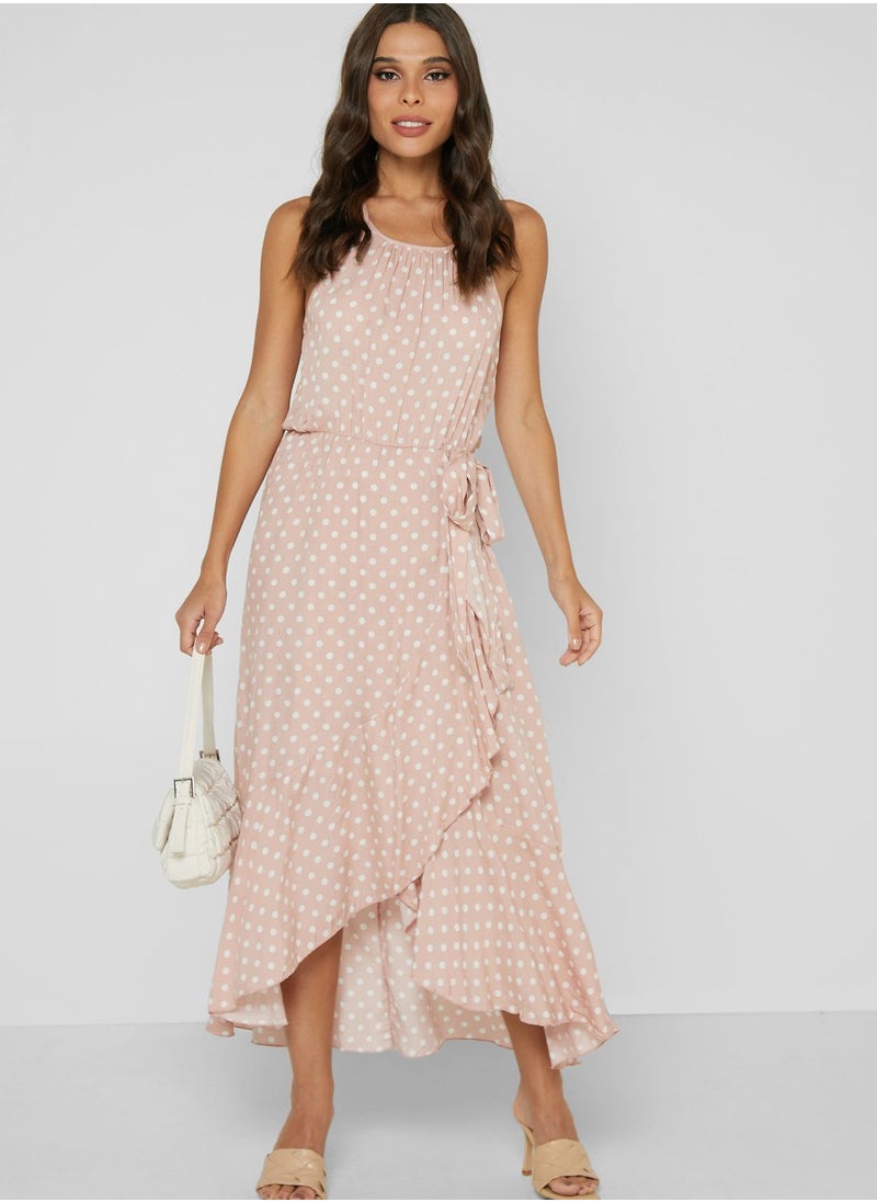ELLA - Printed Dress With Tie Up - Image 1