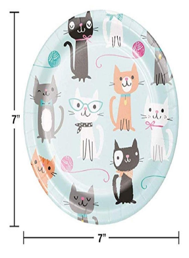 Creative Converting Party Creations Cat Party Dessert Plates (16) and Beverage Napkin (16) Bundle - Image 3