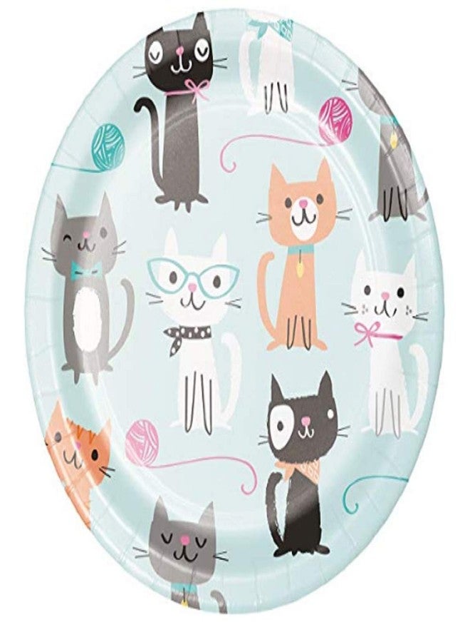 Creative Converting Party Creations Cat Party Dessert Plates (16) and Beverage Napkin (16) Bundle - Image 2