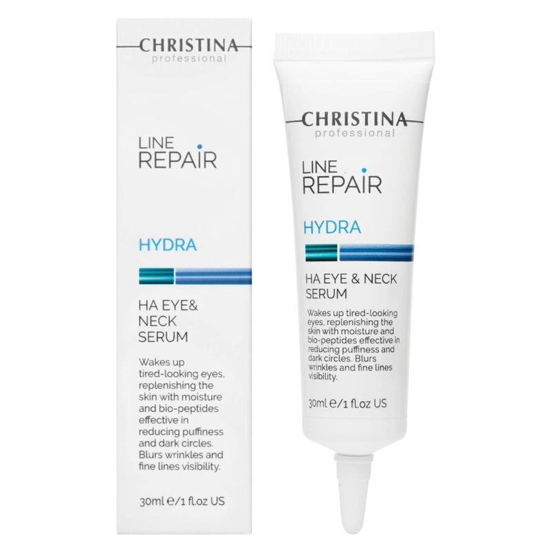 -CHRISTINA- Christina Line Repair Hydra HA Eye  Neck Peptide Serum for Face with Hyaluronic Acid  Dark Circles Elimination  AntiAging Defense  Moisture Retention  Face Serum For Dry Normal Skin