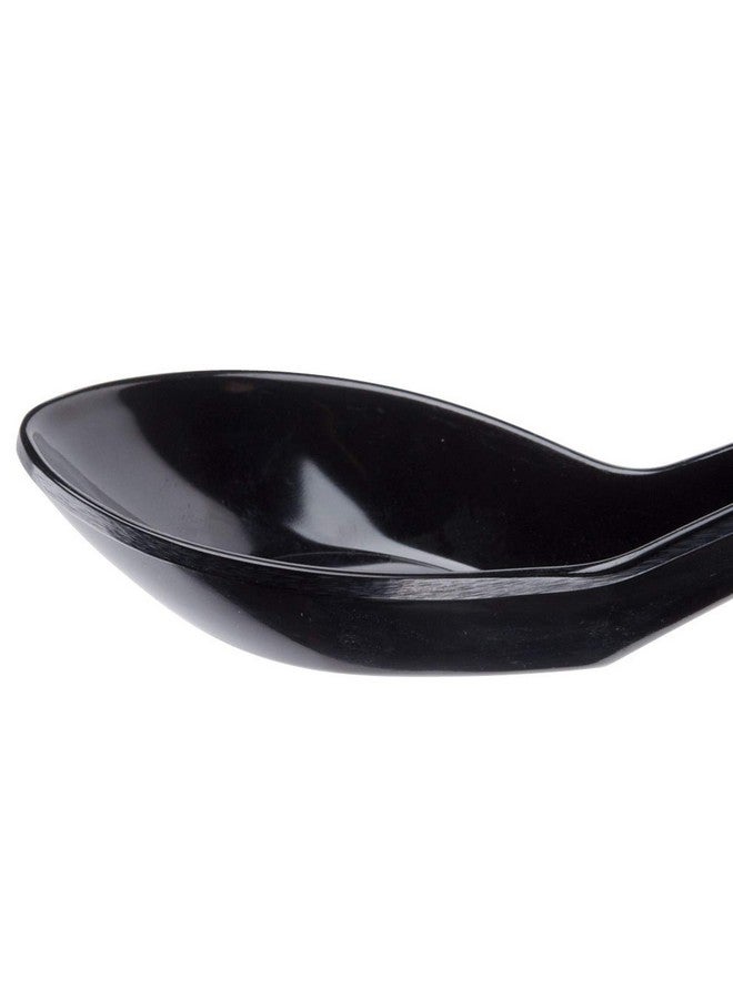 HAINE Unbreakable Pure Melamine Soup Spoons (13.5 cm), Pack of 6 (Black) - Image 5