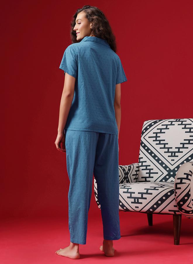 كلوفيا طقم قميص بأزرار مع بنطال بخيوط دوبي - Image 4