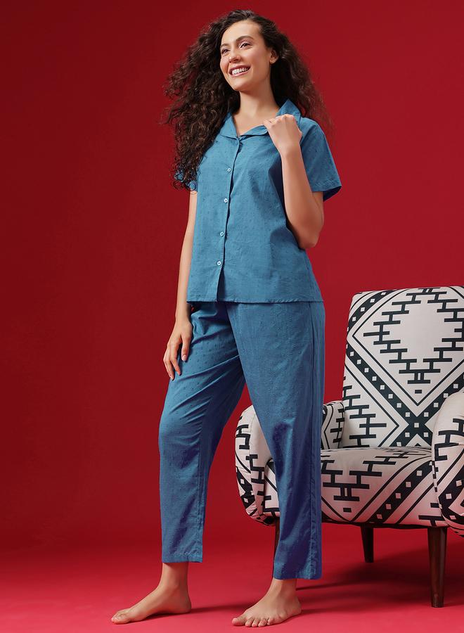 كلوفيا طقم قميص بأزرار مع بنطال بخيوط دوبي - Image 3