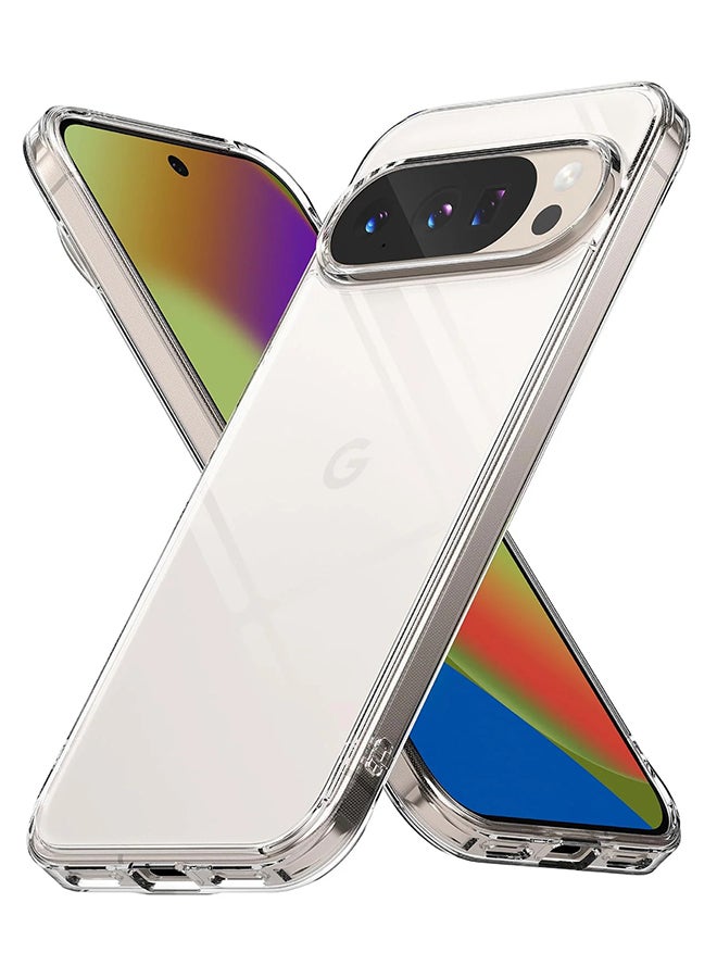 Fusion For Google Pixel 10 /Pixel 10 Pro Case Cover Transparent PC Back Soft Flexible TPU Bumper Shockproof Protection Phone Cover - Clear CLEAR