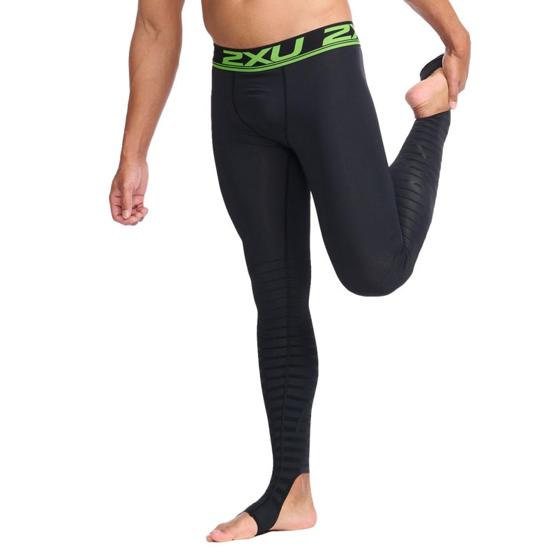 2XU Men's Elite Power Recovery Compression Tights - Enhance Performance & Recovery - Black/Nero - Size X-Large Tall