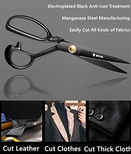 SMITH CHU Fabric Tailor Shears Professional 11" Heavy Duty Sewing Scissors for Leather Clothes Industrial Strength High Carbon Steel Tailor Scissors Sharp for Home, Office, Dressmaker, Costume Designer - Image 4