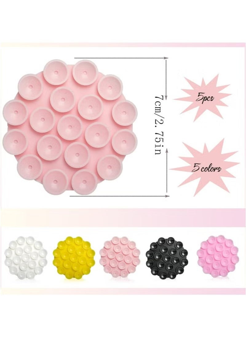 5PCS Silicone Suction Phone Cases - Self-Adhesive Holders for Mobile Phones, 5 Colors - Image 2