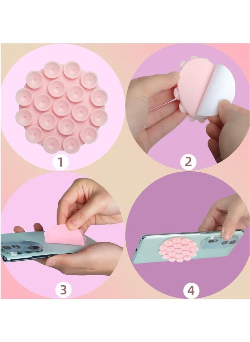 5PCS Silicone Suction Phone Cases - Self-Adhesive Holders for Mobile Phones, 5 Colors - Image 3