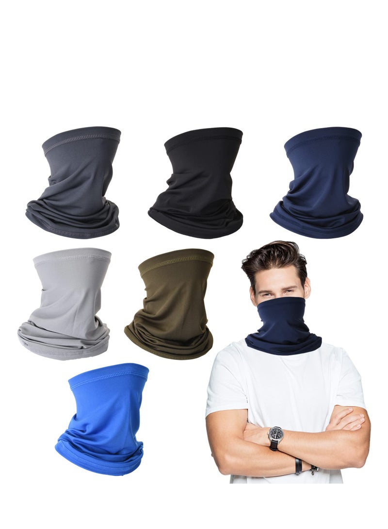 SYOSI Face Cover Scarf, 6 PCS Multifunctional Headwear Bandana Sun UV Protection Face Masks, Neck Gaiter, Scarf Sunscreen Breathable Bandana, Sun Protection Cycling Running for Men Women  - Image 1