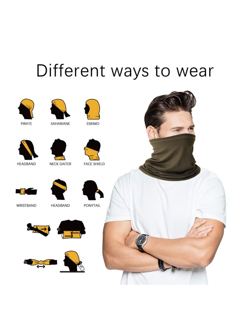 SYOSI Face Cover Scarf, 6 PCS Multifunctional Headwear Bandana Sun UV Protection Face Masks, Neck Gaiter, Scarf Sunscreen Breathable Bandana, Sun Protection Cycling Running for Men Women  - Image 2