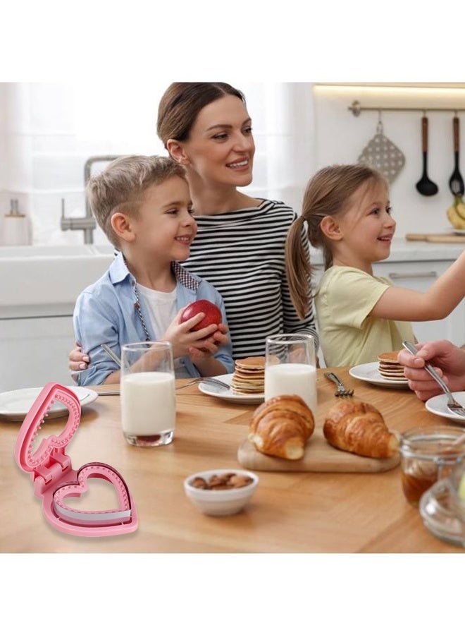 Sandwich Maker Sealer Cutter, Upgraded Cutter and Sealer Sandwich Molds, Heart Shape Uncrustable Sandwich Maker Sealer Press Bread Cookie Cutter (Pink) - Image 4