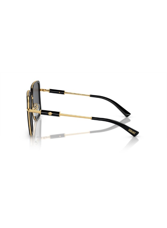 VERSACE Women Square Shape Metal Sunglasses 2261 - Lens Size: 56 Mm - Black - Image 3