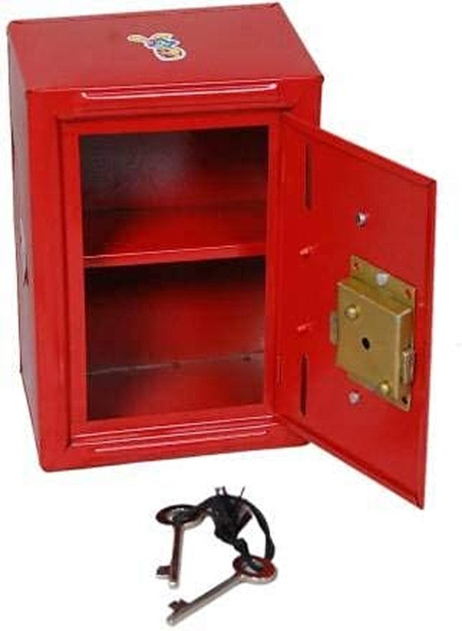 MITRIA TRADERS Almirah Style Coin Box Piggy Bank Gullak for Kids 2 Compartments Money Saving ATM Home Decor Showpiece with 2 Keys Multicolor, (15 x 11 cms) (RED) - Image 2