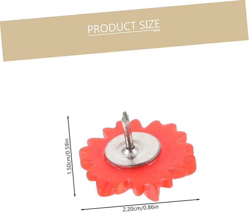 Tehaux 30 قطعة من دبابيس الإبهام الراتنجية على شكل زهرة الأقحون للوحات الفلين للمنزل والمكتب والمدرسة - Image 3