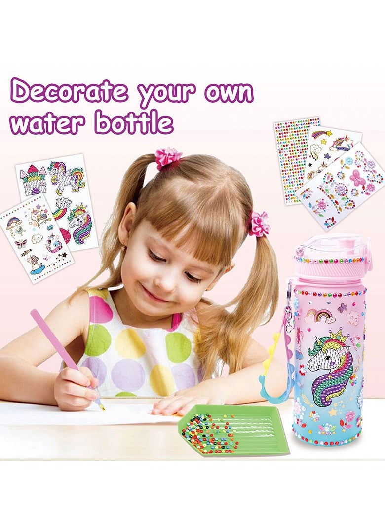 SHIXIN Children's special mermaid magic DIY rhinestone water cup - safe and can be pasted with diamonds, cute and creative, babies love to drink water! Children's water cup diamond painting stickers handmade school season gift random stickers mermaid diamond painting handmade water cup diamond painting stickers random stickers set  - Image 5