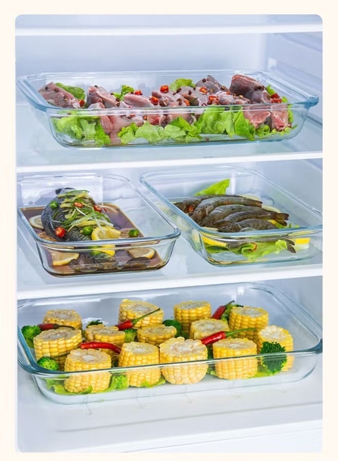 2-PCS Glass Baking Tray Set - 1L and 1.6L  for Oven Cooking- Baking and Roasting, Square Baking Pan,Borosilicate Glass Baking Dish, Dishwasher Safe loaf tray - Image 5