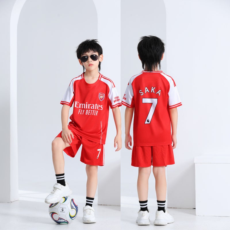 2526 Real Madrid Kids Soccer Jersey Set - Boys & Girls Sports Outfit with Star Design - Image 2