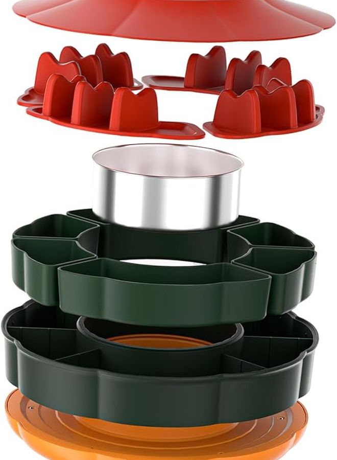 Taco Bar Serving Set With 6 Removable Trays And 360 Degree Rotating Base - Image 1