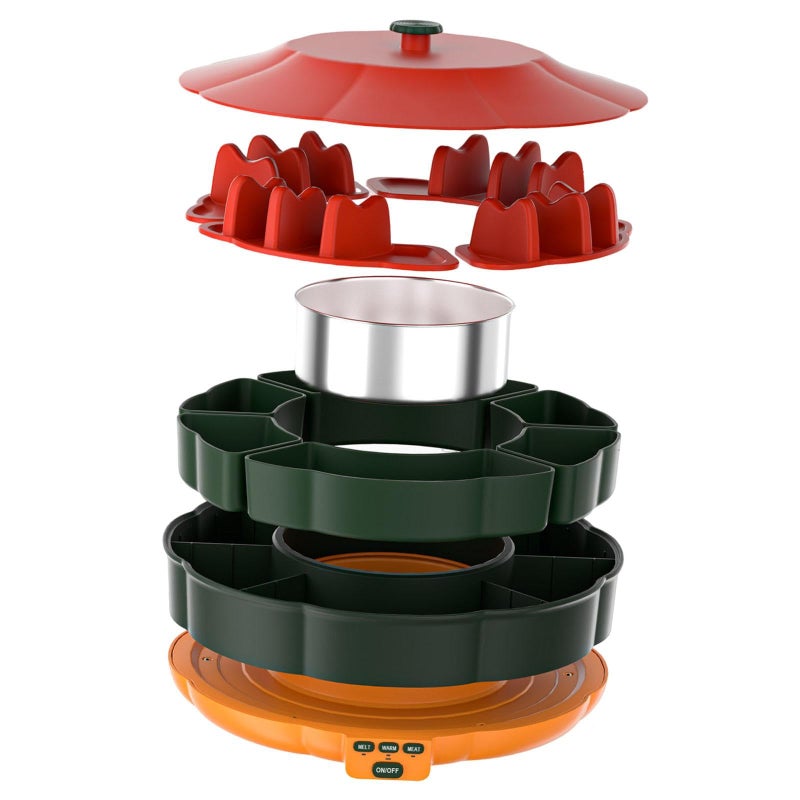 Taco Bar Serving Set With 6 Removable Trays And 360 Degree Rotating Base - Image 2