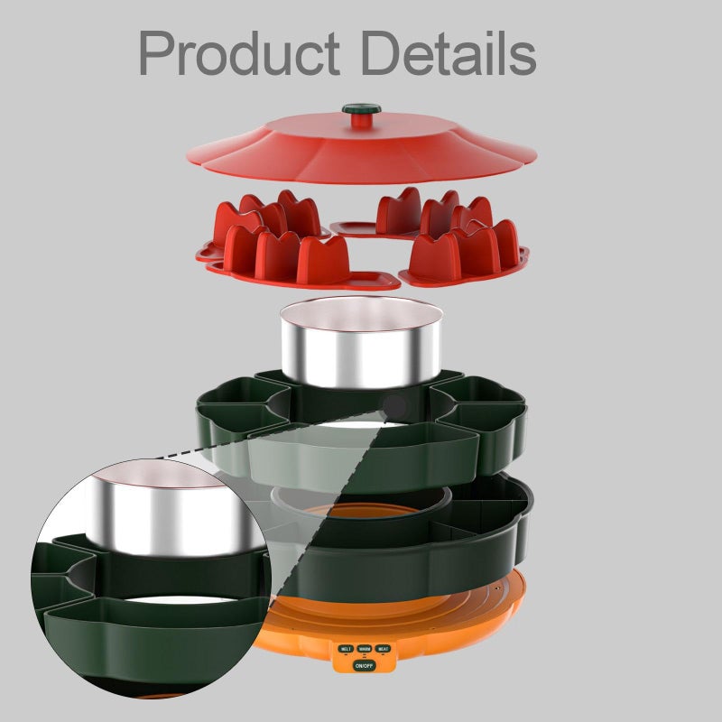 Taco Bar Serving Set With 6 Removable Trays And 360 Degree Rotating Base - Image 4