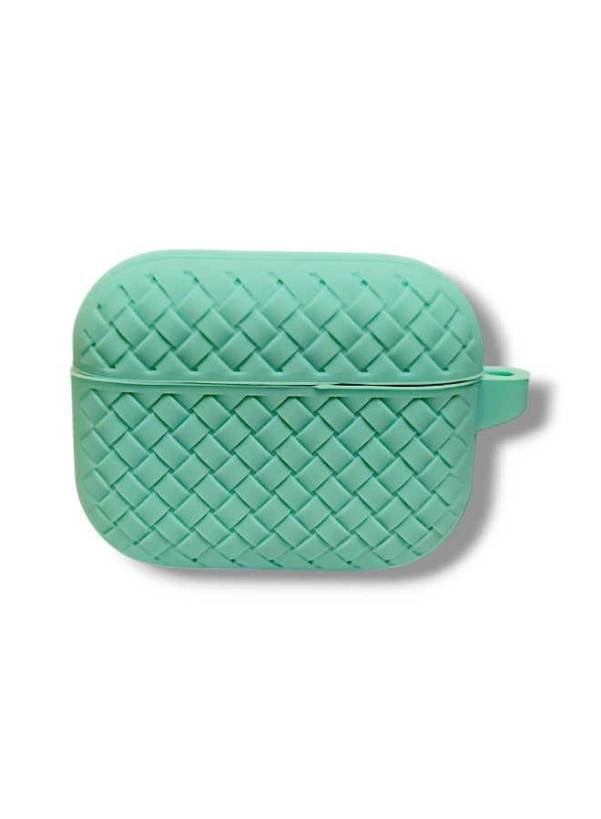 AirPods Pro 2 Silicone Case with Stylish Ribbed Design - Light Green  - Image 1