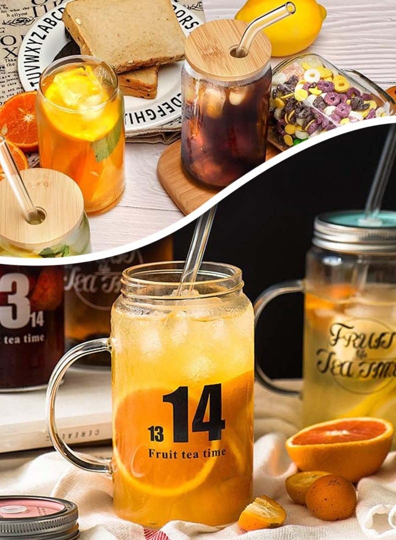 12pcs Reusable Glass Drinking Straws, Size 8.5''x10mm, Including 12pcs Reusable Glass Drinking Straws with 4 Cleaning Brushes - Perfect for Smoothies, Tea, Juice - Image 4