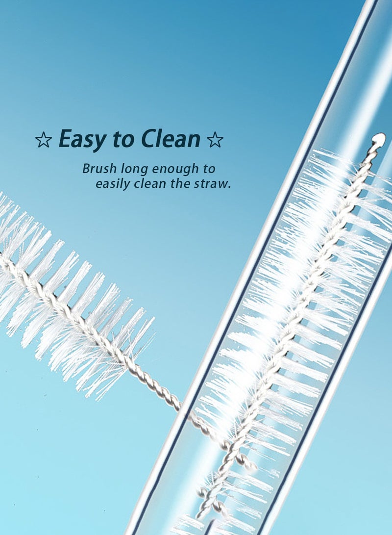 12pcs Reusable Glass Drinking Straws, Size 8.5''x10mm, Including 12pcs Reusable Glass Drinking Straws with 4 Cleaning Brushes - Perfect for Smoothies, Tea, Juice - Image 5