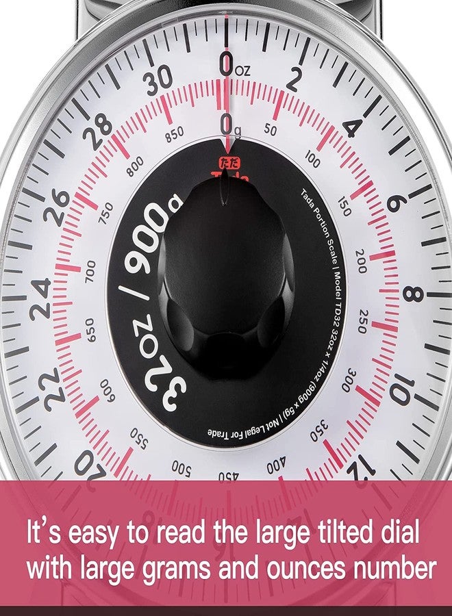 ta da Tada 2 Pound Precise Portions Analog Food Scale 32 Ounces Stainless Steel Mechanical Kitchen Scale Removable Bowl, Tare Function, Retro Style, Kitchen Friendly - Image 4
