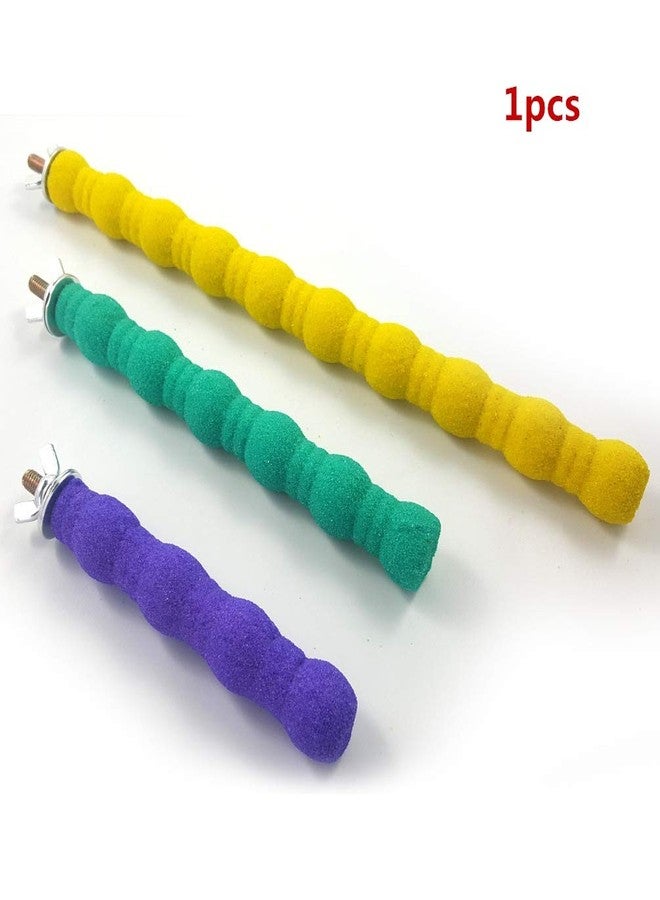 Litewoo Pet Bird Perch Parrot Rough-surfaced Stand Toy Branch Nature Wood Quartz Sand Branches Nail Perch for Small Medium Birds Cockatiel Parakeet Conure Cage Accessories (Yellow, 10.2in) - Image 3