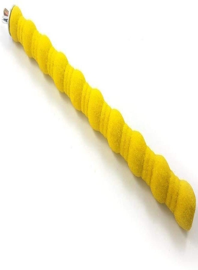 Litewoo Pet Bird Perch Parrot Rough-surfaced Stand Toy Branch Nature Wood Quartz Sand Branches Nail Perch for Small Medium Birds Cockatiel Parakeet Conure Cage Accessories (Yellow, 10.2in) - Image 1