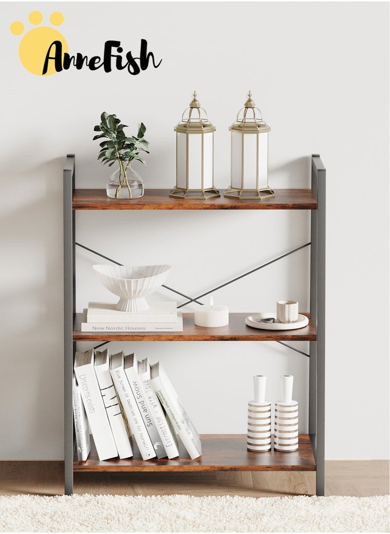 AnneFish 3 Tier Ladder Bookshelf Bookcase Storage Shelves Kitchen Bakers Rack Home Cabinet Cupboard Organizer Microwave Oven Stand For Living Room And Kitchen Easy Assembly  - Image 4