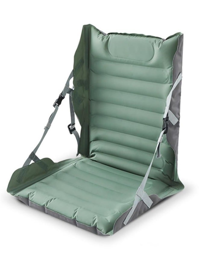 Generic Inflatable Folding Chair - Outdoor Picnic Beach Leisure Air Cushion with Back Support and Adjustable Straps Portable Backrest Camping Recliner Chair  - Image 1