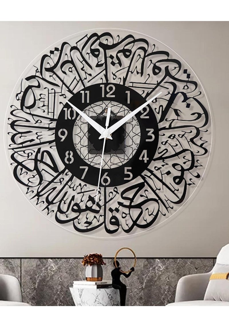 Decorhills Islamic Wall Clock Silent No Tick, Large 40cm Modern Black Wall Clock for Living Room, Bedroom, Office, Prayer Room, Elegant Home Decor, Easy to Hang, Stylish Arabic Numerals  - Image 4