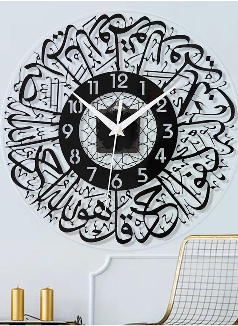 Decorhills Islamic Wall Clock Silent No Tick, Large 40cm Modern Black Wall Clock for Living Room, Bedroom, Office, Prayer Room, Elegant Home Decor, Easy to Hang, Stylish Arabic Numerals  - Image 5