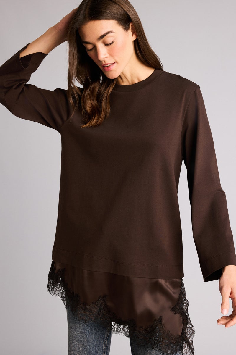 DeFacto Brown Woman Regular Fit Crew Neck Short Sleeve Tunic Casual - Image 1