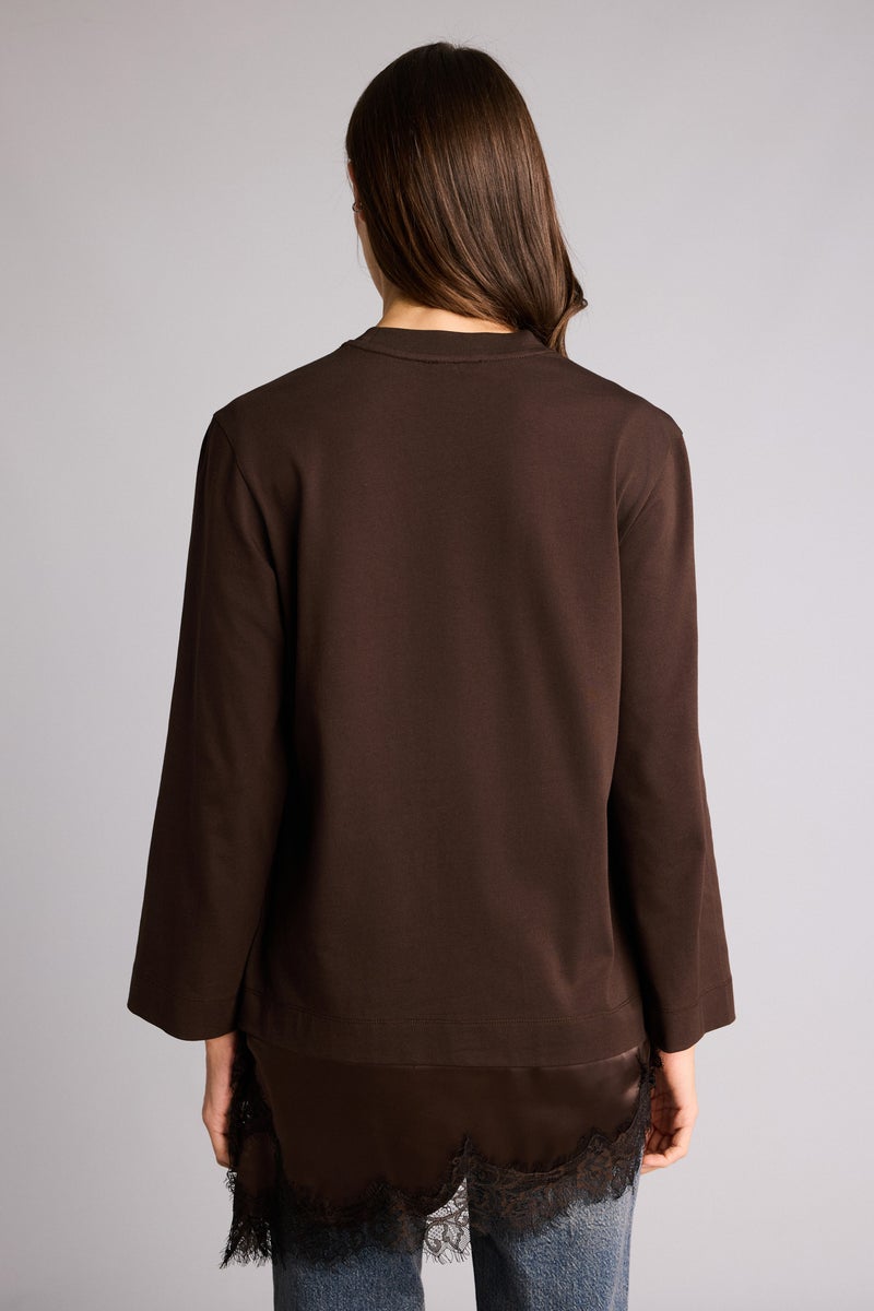 DeFacto Brown Woman Regular Fit Crew Neck Short Sleeve Tunic Casual - Image 5