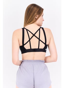 Adidas Women Brand Logo Padded Sports Bra, Black  - Image 4
