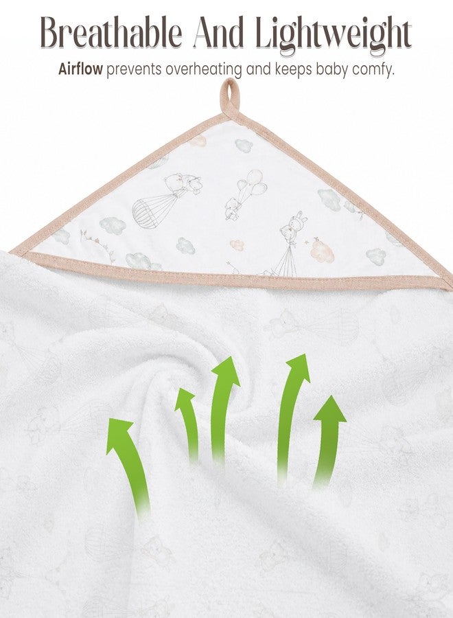 infancie Organic Hooded Baby Towels with Washcloths - 2 Hooded Towel (28x28 inches) & 2 Washcloth (10x10 inches) - Ultra Soft, Absorbent & Cozy Cotton Bath Towels for Newborns and Infants - Image 5