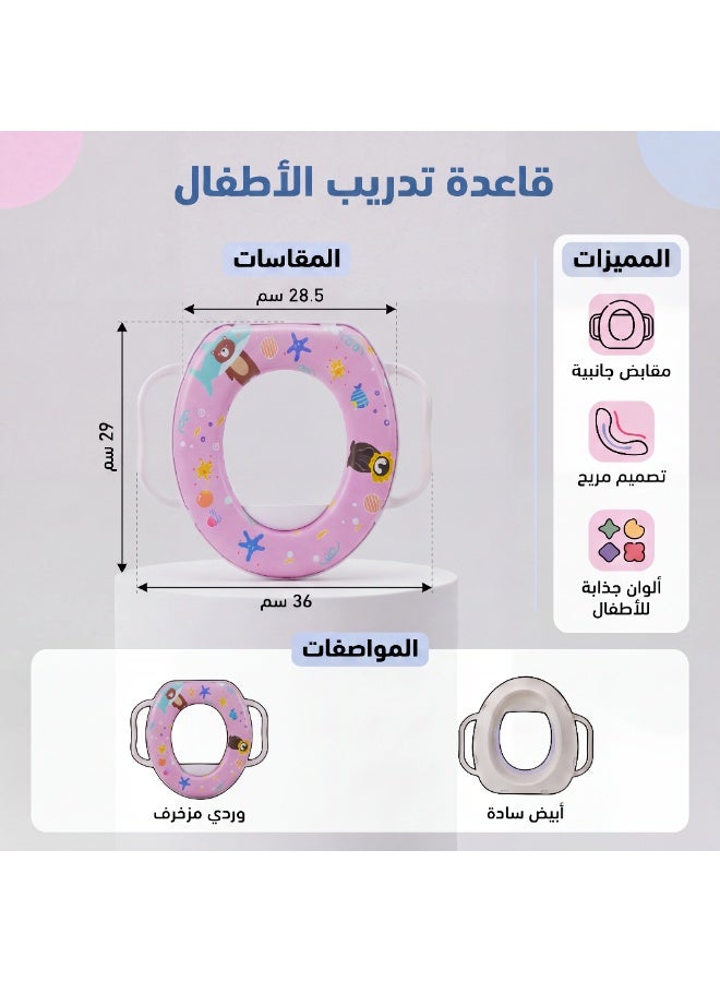 Premium Potty Training Seat for Toddlers with Handles & Splash Guard - Secure Baby Toilet Trainer Ring - Soft Paded - Image 2