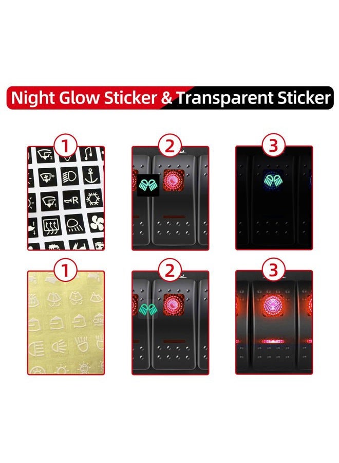FXC Rocker Switch Aluminum Panel 4 Gang Toggle Switches Dash 5 Pin ON/Off 2 LED Backlit for Boat Car Marine Orange - Image 4