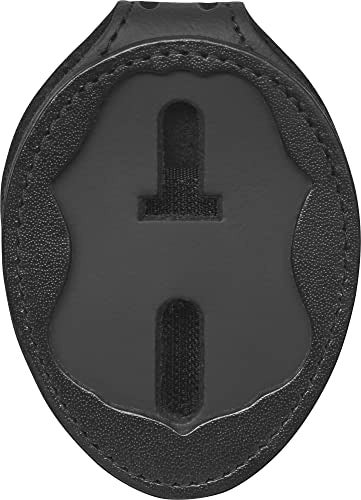 Perfect Fit Shield Wallets Perfect Fit CBP Badge Holder US Customs Border Control Eagle Shield Badge Clip Black Leather with Neck Chain (Cutout 587) - Image 1