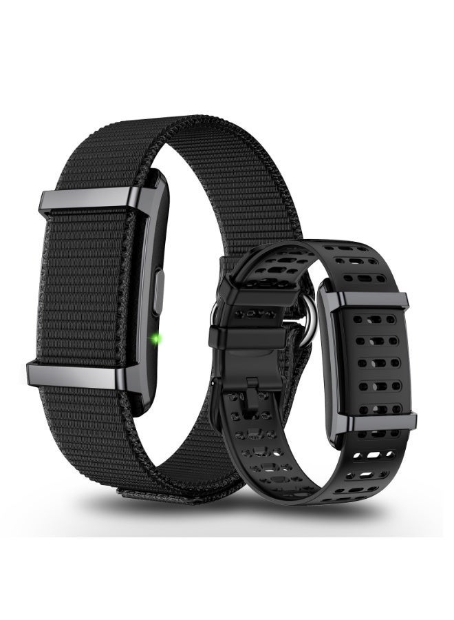 Smart Bracelet,Smart Health Wristband for Man&Women,Wearable Activity & Fitness Tracker Band, 24H Sleep Tracker,Health Data Monitor, Multi-Sport Mode Smart Wristband with Free APP, 2 pcs Bands,Black - Image 1