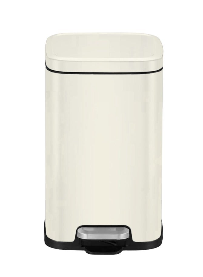 EKO STELLA SERIES | Brushed Stainless Steel Finish | Soft-Closing | Fingerprint-Resistant | Premium Pedal Trash Bin | Multiple Sizes ( 6 - 12 L) To Suit Different Places | 12 Liters | Beige  - Image 1