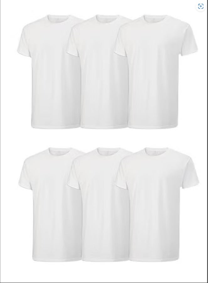 Men's Cotton Half Sleeve Undershirt - 6 Pieces